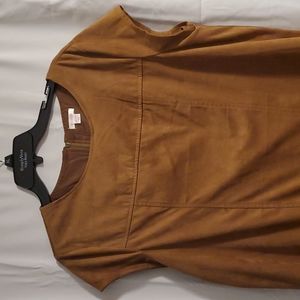 Faux suede midi dress